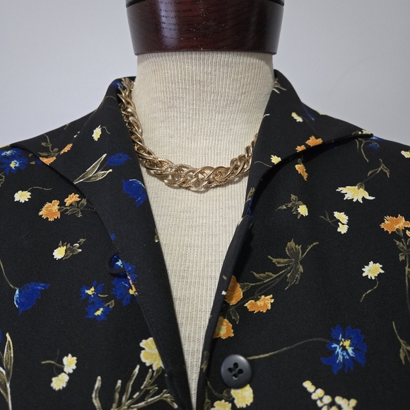 LAUTREAMONT Black Floral Black Long Sleeve Maxi Dress. Size 2 - Picture 3 of 12